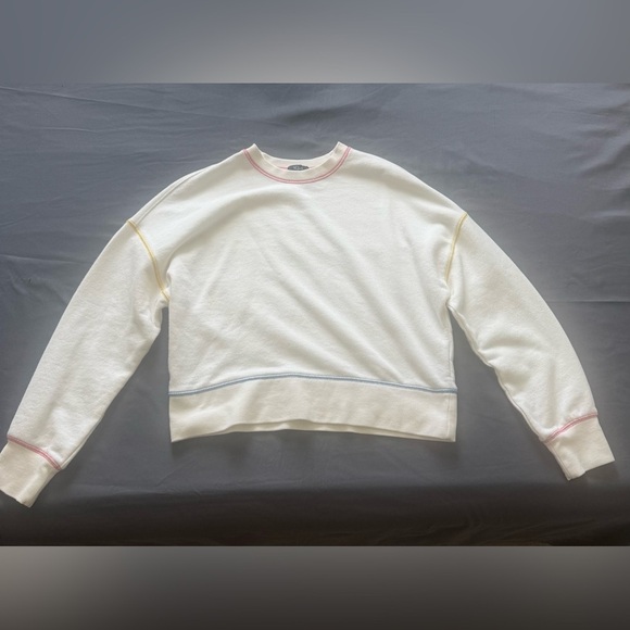 Rails Alice Cream Rainbow Stitched Sweatshirt Cropped Sporty Boxy Fit Size XS - Picture 2 of 5
